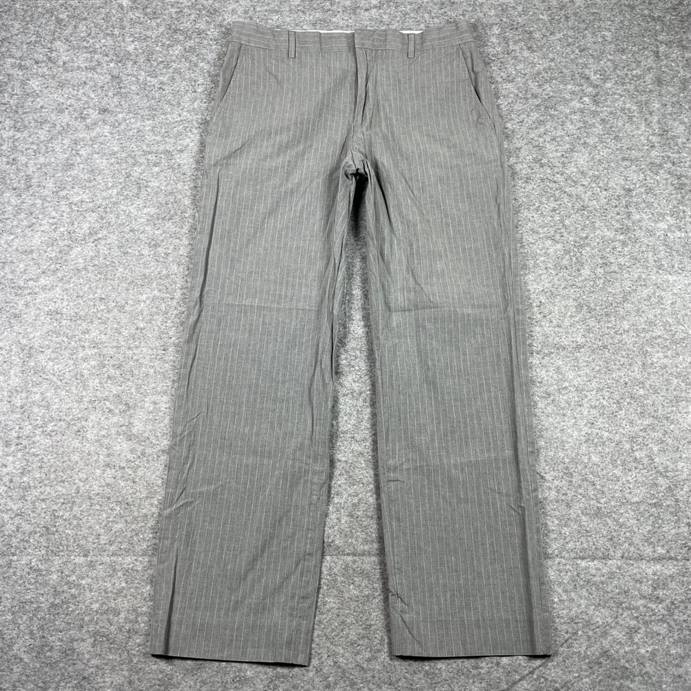 Banana Republic Pants Mens 33x32 (Fits 32x29) Grey Modern Relaxed Fit Pinstripe